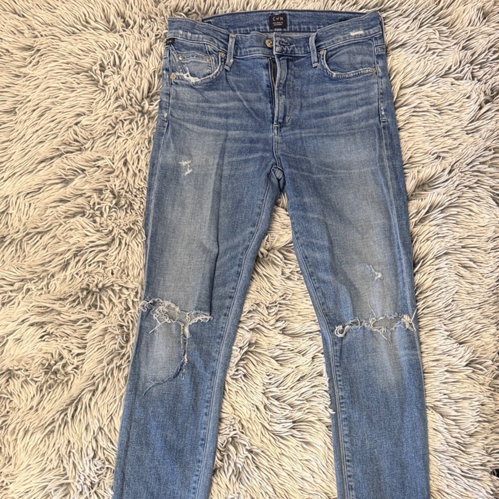 Citizens of Humanity Rocket High-rise Skinny Women’s Blue Distressed Jeans S 27